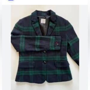 Gap Academy Blazer plaid wool blend sz 10